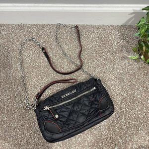 MZ Wallace Crosby Convertible Crossbody Wristlet Quilted Black